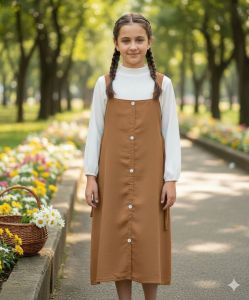 Gamis anak overall usia 4th-9th airflow crinkel adem lembut tebal