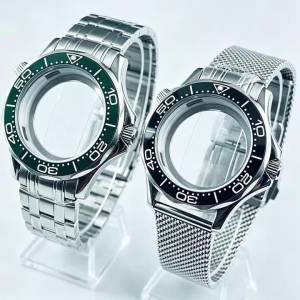 41mm Modified Watch Case Fit NH35 NH36 Movement Stainless Steel Chronograph Watch Housing Sapphire Glass