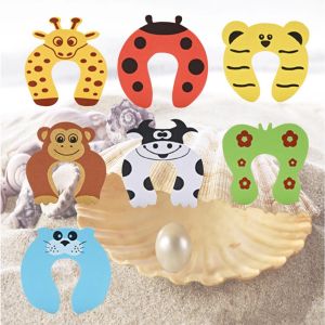 2/5/7pcs Cartoon For Baby Finger Pinch Guard Safety Door Stopper Foam Flexible Durable Easy Install Curve Shaped Slam Shut