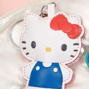 Sanrio | New Japanese Cute Sanrio Cartoon Leather Pinch Keyring Jade Guigou Melody Hello Kitty Melody High Beauty Pendant