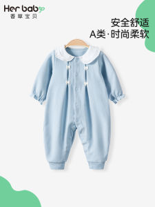 Autumn Pure Cotton Long Sleeve Baby Girl Romper Comfortable Fleece Lined Crawling Suit Three Month Old Baby Girl Base Layer Outfit