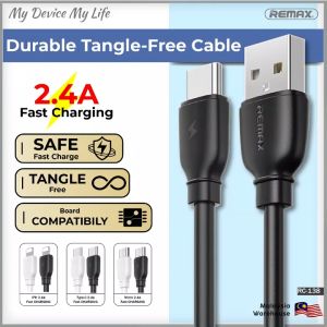 REMAX RC-138 Suji Pro Data Cable 2.4A Fast Charging Android USB Durable Tangle-Free Broad Compatibiliity Fast Transmission One-Piece Design