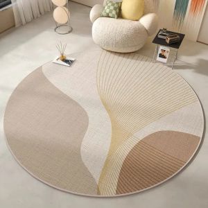VIKAMA Modern Minimalist Round Rug - Stain-Resistant & Non-Slip Living Room Sofa Mat Office & Study Carpet Home Decor