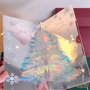 Christmas 🎄 คริสมาสการ์ด การ์ดวันคริสมาส Christmas card ต้นไม้ 3 มิติ บัตรกระดาษที่สร้างสรรค์และทันสมัย
