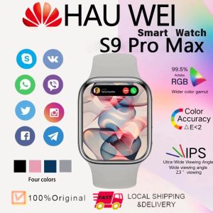 【✅100%Asli ❤️】Smartwatch Pria Hau Wei S9 Pro Max 5G Layar Retina 2.3 Inci|Tahan Air Ip68|Mode Olahraga|Pemantauan Kesehatan|Pemantauan Tidur|Panggilan Bluetooth Hd|Kontrol Musik|Gps|Nfc|Masa Pakai Baterai Super Lama|Smartwatch Wanita|Pemantauan Kesehatan|