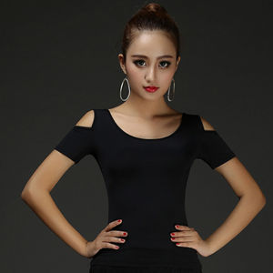 Spring Summer New Style Womens Latin Dance Square Dancing Outfit Short Sleeve Tassel Top Modern Childrens Practice Suit