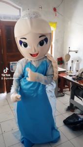 Kostum Maskot Badut Princess Elsa Frozen Setelan Dewasa Lucu Costume Fashion