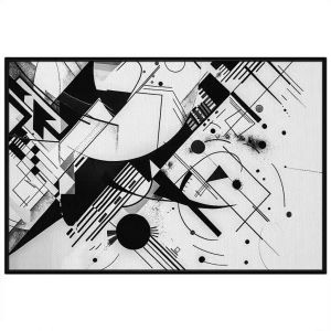 Tranh trừu tượng trắng đen đơn giảnTranh treo tường dán tường trang trí nội thất.CGI-994