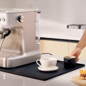 Coffee Maker Mat with Drain Pad I 2-in-1 Silicone Anti-Slip Drip Tray for Coffee Machine – 2 Colors 2 Patterns