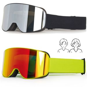 Professional Adult Ski Racing Goggles Low Wind Drag PC Frame Easy Clean Anti-Fog Surface Block Snow Gravel Debris
