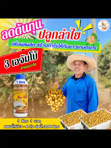 3เอจัมโบ้ ขนาด 1 ลิตร ฮอร์โมนพืช ฉีดพ่นทางใบ เปลือกหนา สร้างเนื้อ สร้างสี บำรุงผล ขยายผลโต ป้องกันผลหลุดร่วง