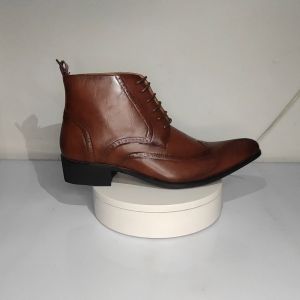 Prelesty Premium Fashion Klasik Kulit Sepatu Boots Pria Tali Formal PDH Tinggi Cowok Dewasa Kerja Keren Handmade 316