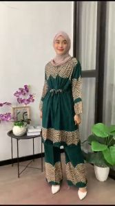 One Set Tunik Jumbo Ld 120cm Busui Rayon Premium Motif Mewah Dan Elegan Nyaman Di Pakai