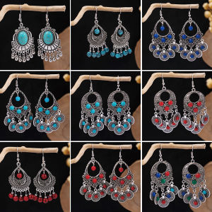 Opera Headdress Rhinestone Earrings Peking Opera Yue Opera Huangmei Opera Blue and White Clothing Miss Hua Dan Ancient Costume Decoration Collar Female
