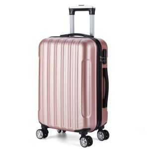 Small 20 Inch Carry on Suitcase with Combination Lock And Four-Way Rotating Wheels for Travel Fashionable Trendy Polyester Lining