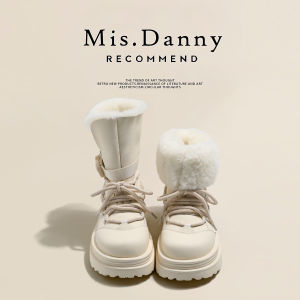 Womens Winter Snow Boots Double Wear Anti-Slip Thick Bottom Fur Collar Warm Cotton Shoes Comfortable Short Tube Rubber Sole