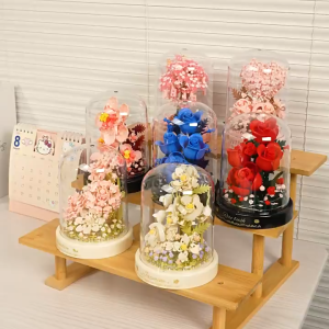 Tulip Flowers Building block Flower bouquet assembly toy Flowers Bricks Toys with Light Girls Gift