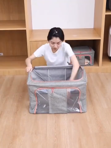 กล่องเก็บผ้านวม 66L110L[พับได้] กล่องเก็บเสื้อผ้าขนาดใหญ่ 100L ใช้เก็บของในบ้าน