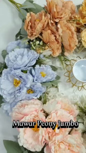 Bunga Peony Jumbo X5 Dekorasi Artificial/Bunga Hias Hantaran Mawar Peony Palsu Premium (KN-19)
