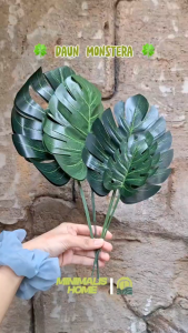 Daun Monstera Palsu Plastik Philodendron Daun Artificial Skandinavian Hijang Minimalis.Home