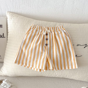 Summer Classic Shorts for Boys Stripe Shorts Elastics Waist Casual Buttons Pocket Baby Short Pants for Toddler boys Clothing