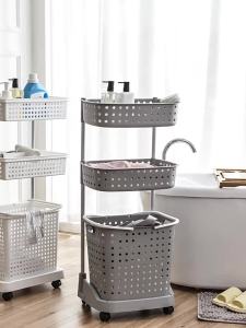LZD  Laundry Basket Dolly Tub Dirty Clothes Storage Basket Household Clothes Basket Storage Rack Bathroom Frame Clothes Bucket Bathroom