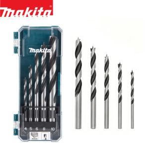 Makita | Makita D-72861 Wood Drill Bit Set 5-Piece 4/5/6/8/10mm HSS-Tin Straight Shank High Precision Twists Drill Bit Tool Attachments