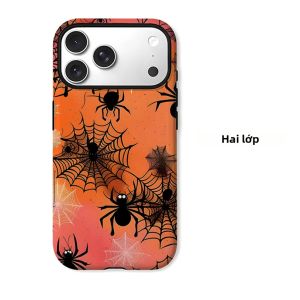 Ốp Điện Thoại Hình Mạng Nhện Halloween Cho iPhone Ốp Mềm Chống Sốc Hai Lớp Chống Trầy Xước Thiết Kế Chống Bụi Chống Trượt