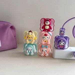 Kepala Charger iPhone 20w Karakter Set 5 PCS Paket Cover Pelindung Kabel & Kepala Charger Untuk Charger iPhone-MJD
