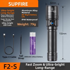 SUPERFIRE | Super Bright Focusing Zoom LED Flashlight 2026 New