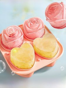 Mold Hình Trái Tim Hoa Hồng Bằng Silicon Máy Làm Đá Bóng Đá Máy Làm Đá Whiskey Hộp Đựng Đá Mềm Dùng Tại Nhà Phụ Kiện Nhà Bếp