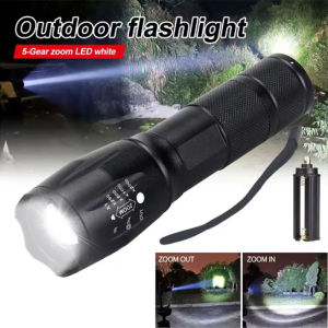 High Power T6 LED Flashlights Aluminum Alloys Battery Powered Zoomable 5 Light Modes Torch Outdoor Camping Hiking Fishing Lamp