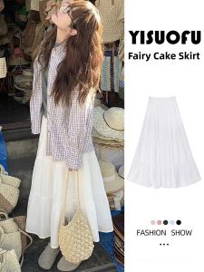 YAYANGREN | Pleated A-Line Skirt For Petite Large Size White
