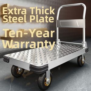 Folding Durable Hand Cart with Silent Wheels for Home Goods Transport