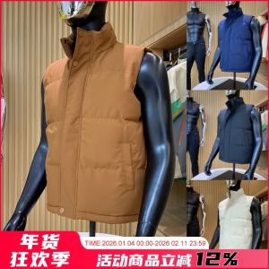 Áo Khoác Vest Không Tay Mùa Thu Đông Cho Nam Áo Khoác Ngoài Thường Ngày Cổ Đứng Ấm Áp Thoải Mái Chất Liệu Cotton Pha Trộn Polyester