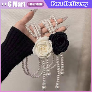 Women Waist Chain Elegany Camellia Decor Faux Pearl Belt Floral Design Single Layer Adjustable Waist Belt Outfit Accessories