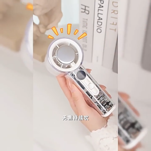 พัดลมเทอโบว์มินิ พัดลมทำความเย็นX05 จอแสดงLED ดีไซน์แบบโปร่งใส พัดลมพกพาความแรงลม100ระดับ