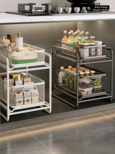 QINQI | Narrow Multi-layer Pull-out Kitchen Cabinet Organizer