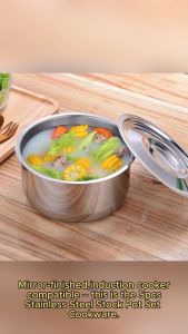 5PCS Stainless Steel Stock Pot Set Cookware