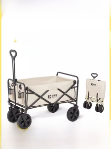 พับได้ น้ำหนักเบา Camping รถเข็น Hand Push Cart ตลาดผัก Stall ใช้งานพิเศษวัสดุผ้า Oxford สําหรับทั้งหมด