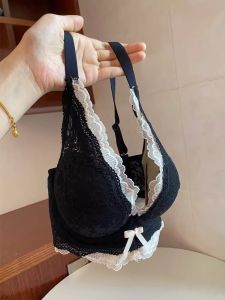 French Style Lace Bra Wireless Adjustable Womens Underwear Gathered Small Chest Appears Large Prevents Side Breast Elimination