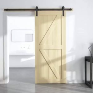 【ส่งจากกรุงเทพ】2M/6.6 ฟุต รางเลื่อนประตู ประตูบานเลื่อน รางประตูเลื่อน ชุดรางเลื่อน Sliding Barn Door （ไม่ขายประตู）ฮาร์ดแวร์ประตูยุ้งข้าวเลื่อนลูกกลิ้งรางช