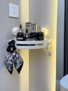 Strong Suction Cup Triangle Bathroom Corner Shelf Wall Mounted Multipurpose Storage Organizer Rack