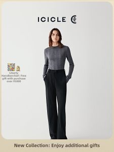 ICICLE | Wool Roman Fabric Straight Pants