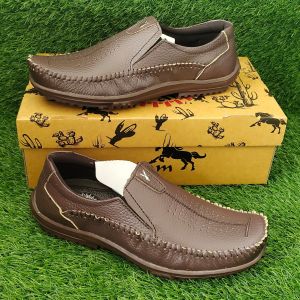 SEPATU CASUAL MOCCASIN KULIT PRIA - DR IAM KR. 03 COKLAT ( PRODUKSI SENDIRI )