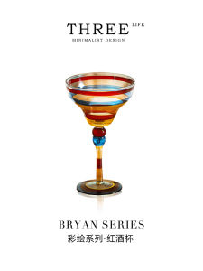 Tlife Bryan Crystal Color-Painted Glass Highball Glasses Red Wine Glasses Cocktail Glasses Nordic Style Handmade Drinkware