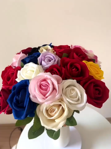 10pcs Mini Foam Rose Artificial Flower Heads for Gift Box Cake Scrapbook Wedding Craft Decor