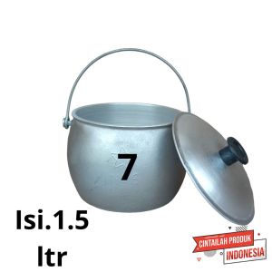 Kastrol liwet priuk Panci ukuran no.7 isi 1.5 L no 8 isi 2 L bahan almunium cor