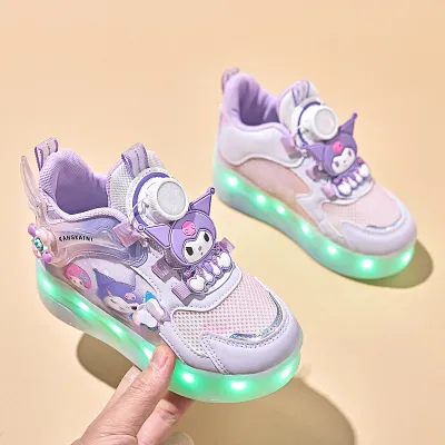 KUOBURENSHENG | Cartoon Styled Detachable Rotating Light-up Roller Skates