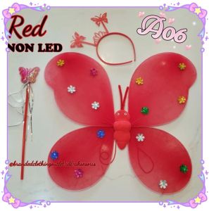 SAYAP PERI KUPU - KUPU LED / NON LED | 1 SET MAINAN SAYAP PERI KUPU KUPU ( BANDO ELASTIS / TONGKAT PERI KUPU KUPU / SAYAP KUPU KUPU ) FASHION